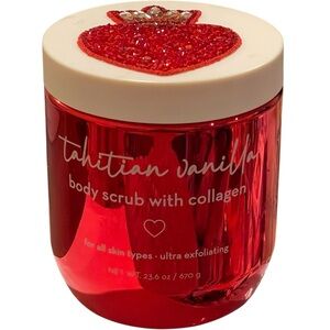 🪷 Tahitian Vanilla Collagen Body Scrub in Rhinestone Heart Jar